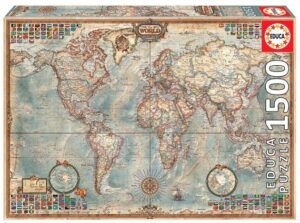 Puzzle 1500 elementów Polityczna Mapa Świata