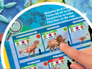 Puzzle 150 elementów dla dzieci Dinozaury Mapa Świata - obrazek 3